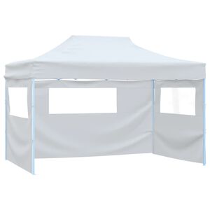vidaXL Sklopivi &scaron;ator za zabave s 3 bočna zida 291x413x315 cm bijeli