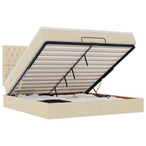 vidaXL Otomanski krevet s madracem i LED krem 160x200cm tkanine