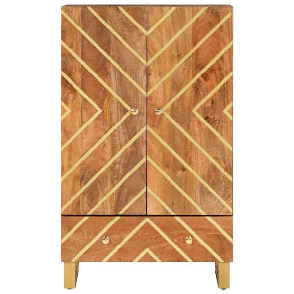 vidaXL Visoka komoda smeđe-crna 60x33,5x100 cm od masivnog drva manga
