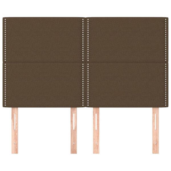 vidaXL Uzglavlje tamnosmeđe 144x5x118/128 cm tkanina