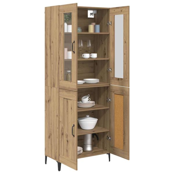 vidaXL Highboard Umjetnički hrast 69,5 x 34 x 180 cm Konstruirano drvo
