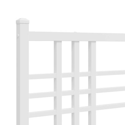 vidaXL Metalni okvir za krevet s uzglavljem bijeli 90 x 190 cm