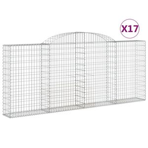 vidaXL Lučne gabionske ko&scaron;are 17kom 300x30x120/140cm pocinčano željezo