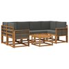 vidaXL Set vanjskih sofa s jastukom 5 pcs Prirodna i antracit