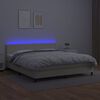 vidaXL Krevet box spring s madracem LED krem 180x200cm od umjetne kože