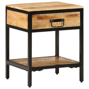 vidaXL Noćni ormarić Smeđa 40 x 35 x 50 cm Čvrsto drvo manga i metal