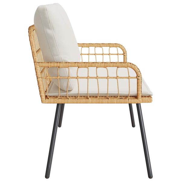 vidaXL Vrtna klupa s jastukom Priroda 114 x 64 x 90cm Čelik