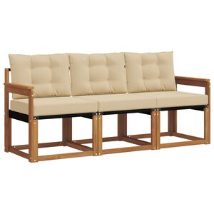 vidaXL Set vanjskih sofa 3 kom. Prirodna i bež