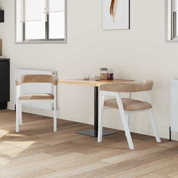 vidaXL Trpezarijske stolice 2 pcs Bijelo 54 x 57 x 73 cm