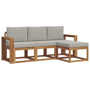 vidaXL Set vanjskih sofa 4 kom. Prirodna i svijetlo siva