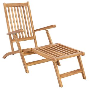 vidaXL Preklopna palubna stolica Prirodna Čvrsto teak drvo