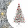 vidaXL Umjetno predsvijetljeno božićno drvce Srebrno 120 cm PET