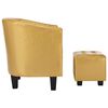 vidaXL Fotelja od umjetne kože s osloncem za noge sjajna zlatna