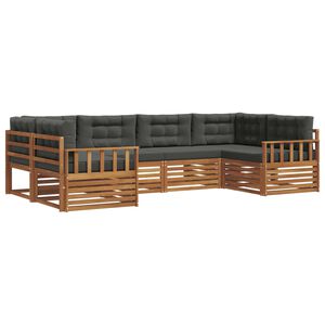 vidaXL Set vanjskih sofa 6 kom. Prirodna i antracit