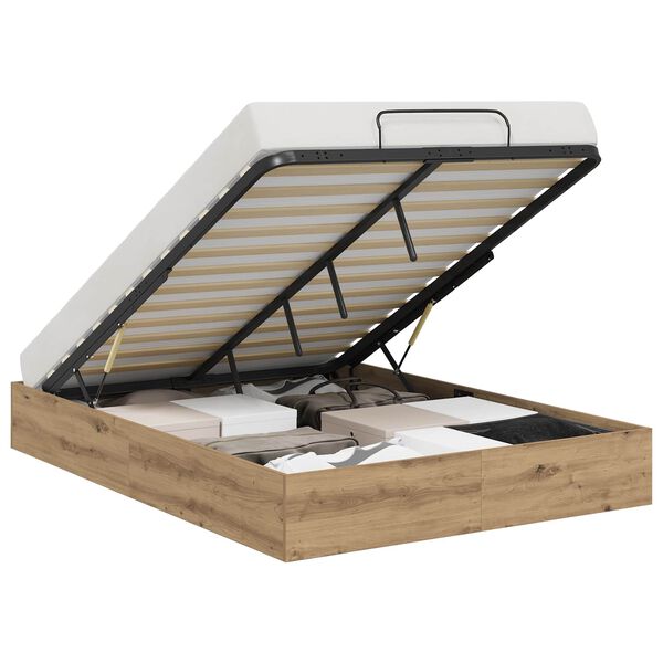 vidaXL Otomanski krevet s pohranom Umjetnički hrast 150 x 200 cm