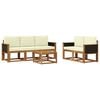 vidaXL Set vanjskih sofa 6 kom. Prirodna i krem