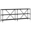 vidaXL Konzolna stolica Crni hrast 200 x 30 x 75 cm Konstruirano drvo