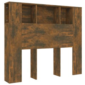 vidaXL Uzglavlje s ormarićem boja dimljenog hrasta 120x18,5x102,5 cm