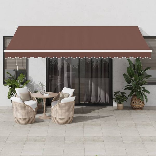 vidaXL Tenda na ručno uvlačenje smeđa 450 x 350 cm