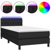 vidaXL Krevet box spring s madracem LED crni 90x190 cm od tkanine