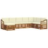 vidaXL Setovi sofa 8 pcs Prirodna i krem Čvrsto drvo akacije