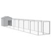 vidaXL Kućica za pse s krovom svjetlosiva 117 x 813 x 123 cm čelična