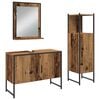 vidaXL Set namje&scaron;taja za kupaonicu 3 kom. Smeđa 33 x 33 x 113.5 cm