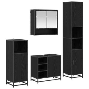 vidaXL Set namje&scaron;taja za kupaonicu 4 pcs Crni hrast Konstruirano drvo