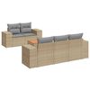 vidaXL 6-dijelni set vrtnih sofa s jastucima bež od poliratana