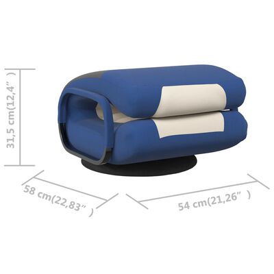 vidaXL Okretna podna stolica od tkanine plava i krem