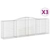vidaXL Lučne gabionske ko&scaron;are 3 kom 400x50x120/140cm pocinčano željezo