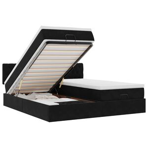 vidaXL Okvir kreveta s madracima crni 160x200cm bar&scaron;unasti