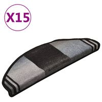vidaXL Samoljepljivi otirači za stepenice 15 kom crno-sivi 65x21x4 cm