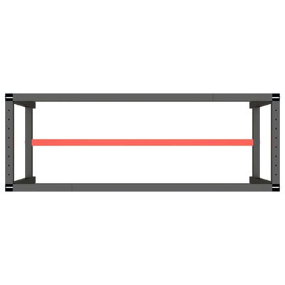 vidaXL Okvir za radni stol mat crni i mat crveni 140x50x79 cm metalni