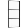 vidaXL Klizna vrata s priborom crna 90 x 205 cm od ESG stakla