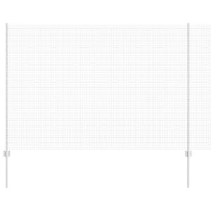 vidaXL Ograda s postovima Srebrna