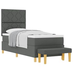 vidaXL Krevet s opruga kutije Tamno siva 200 x 80 cm tkanina
