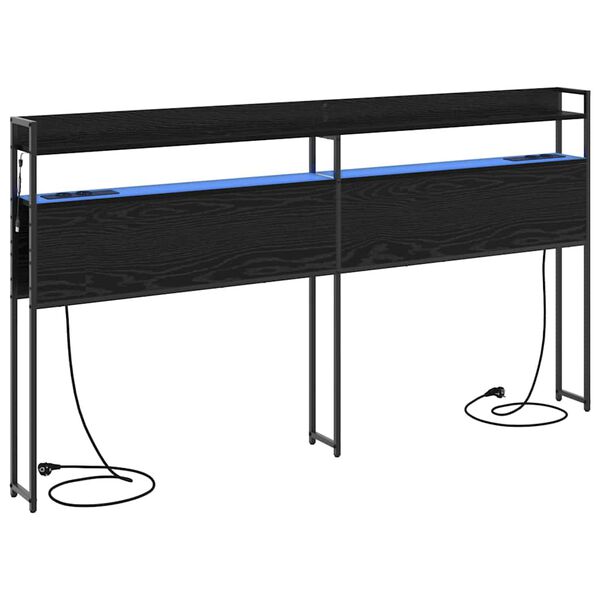 vidaXL Skladi&scaron;no uzglavlje Crni hrast 180 cm Konstruirano drvo