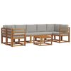 vidaXL Set vanjskih sofa s jastukom 8 pcs Prirodna i svijetlo siva