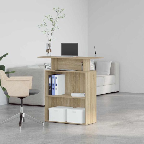 vidaXL Recepcijski stol Sonoma hrast 100x40x104 cm Konstruirano drvo
