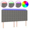 vidaXL LED uzglavlje tamnosivo 160x5x118/128 cm od tkanine
