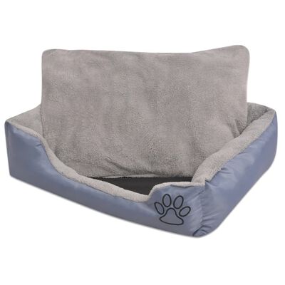 vidaXL Krevet za pse s podstavljenim jastukom veličina S sivi