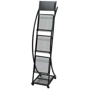 vidaXL Stalak za Časopise 40x32x131 cm Crni A4