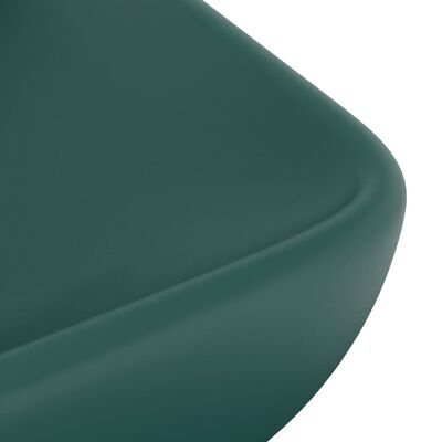 vidaXL Luksuzni pravokutni umivaonik mat zeleni 71 x 38 cm keramički
