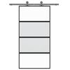 vidaXL Klizna vrata crna 102,5x205 cm od kaljenog stakla i aluminija