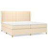 vidaXL Krevet s oprugama i madracem krem 200 x 200 cm od tkanine
