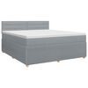 vidaXL Boxspring krevet s madracem Svjetlosiva 140 x 190 cm Tkanina
