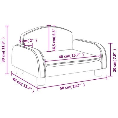 vidaXL Dječja fotelja svjetlosiva 50x40x30 cm od tkanine