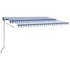 vidaXL Automatska tenda sa senzorom za vjetar LED 4x3,5 m plavo-bijela