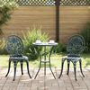 vidaXL Bistro set za vrt 3 pcs Zelena Aluminij